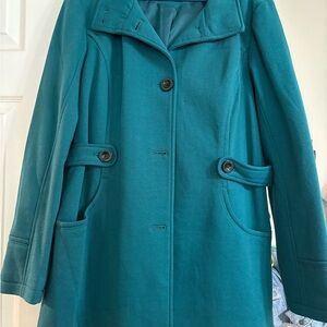 Apt. 9 Blue Pea Coat with Structured Collar